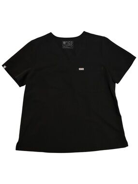 Figs Women's Black Catarina Scrub Top Sz XL